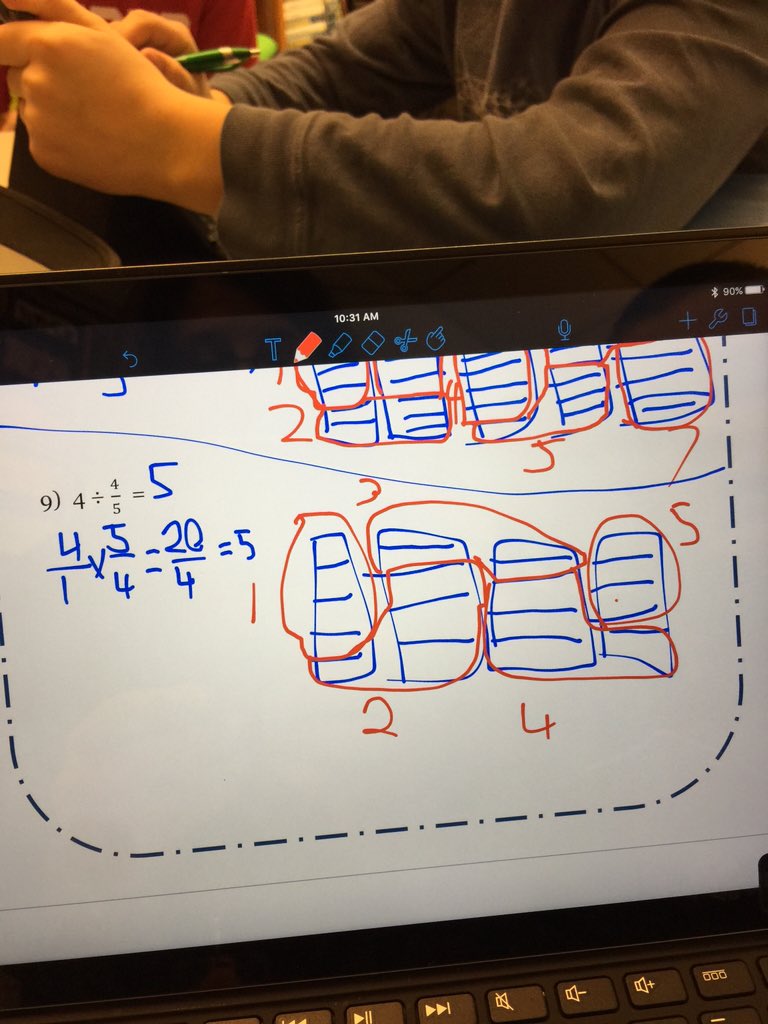 SusanBycoff's tweet image. 3 divided by 1/2 means &quot;how many 1/2&apos;s fit in 3&quot;. #understandingfractions #bmsed