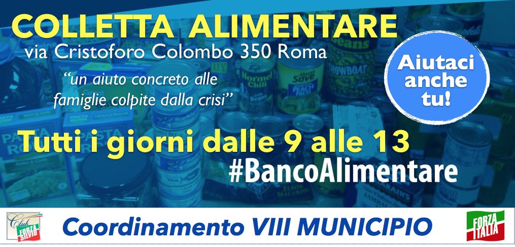 alucispente's tweet photo. Aiutiamo le famiglie in difficoltà. @EntiLocaliFI @FIG_VIIIRM @ForzaItalia_RM @FioriMarcello @ForzaSilvioTW #Mun8 https://t.co/oRo7jwc1d6