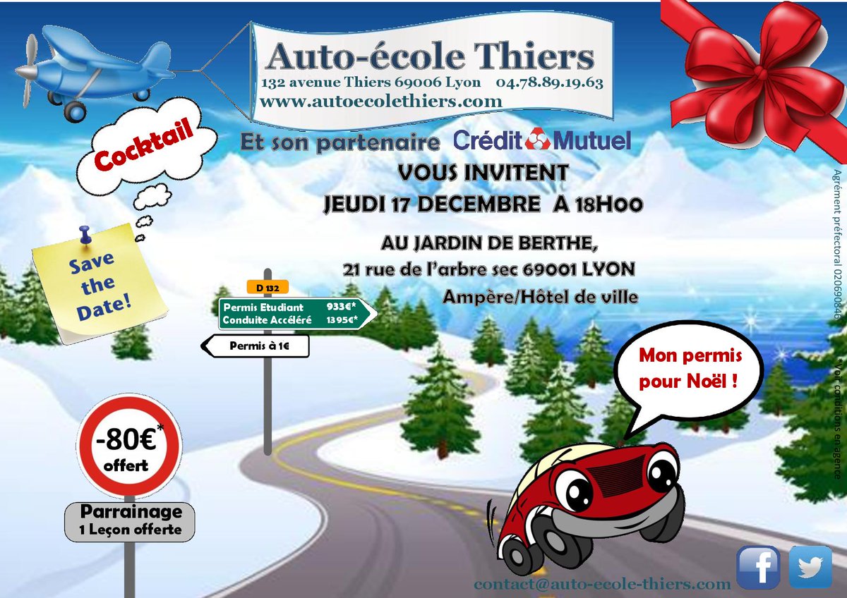 AutoEcoleThiers's tweet photo. Nous organisons un apéro étudiant le 17 décembre à 18h00. Venez nombreux! https://t.co/xuUUOYH9hH