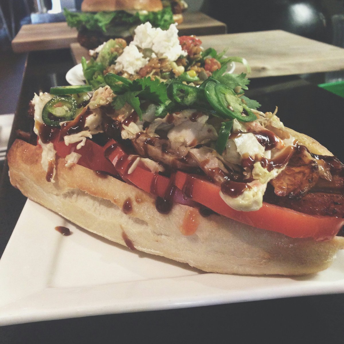 abe_erb's tweet photo. PORK BELLY PO BOY|$13.50
cabbage slaw + jalapeño & mustard hoisin glaze #lunch #pairswithpints @FoodieliciousCA https://t.co/8gwVv7vAQh