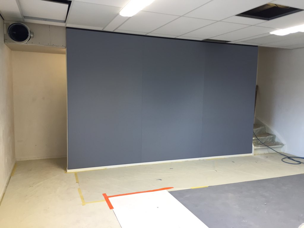 Novawall's tweet photo. Twee neven zalen ook voorzien van #Akoestische bekleding @Odulphus in @gemeentetilburg voor Groenen Bouw &amp; Onderhoud https://t.co/vsPu3qqcb7