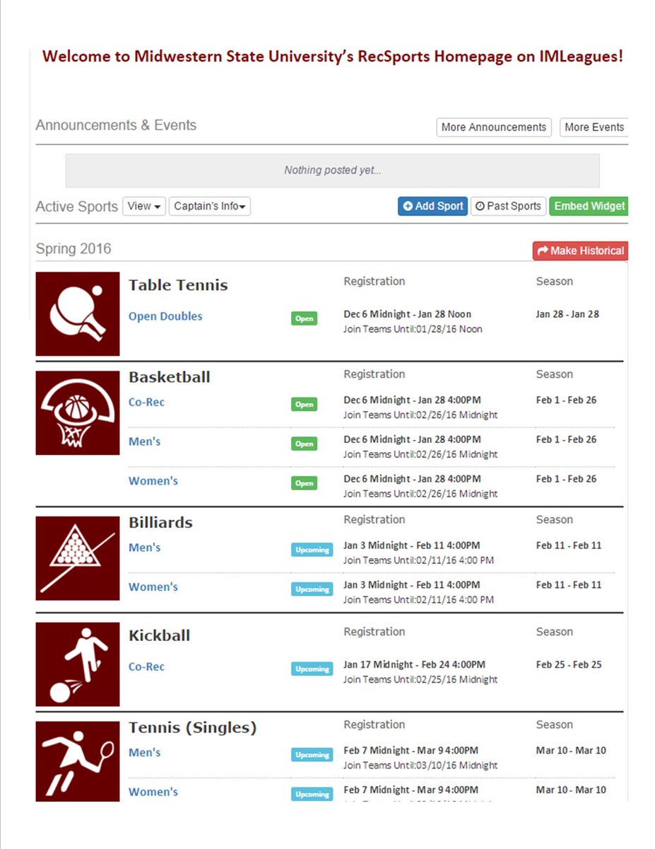 MSUTexasRec's tweet image. Spring #RecSports Line-Up is up on @IMLeagues and @RECITcollege! Dates subject to change #MSURec @MidwesternState