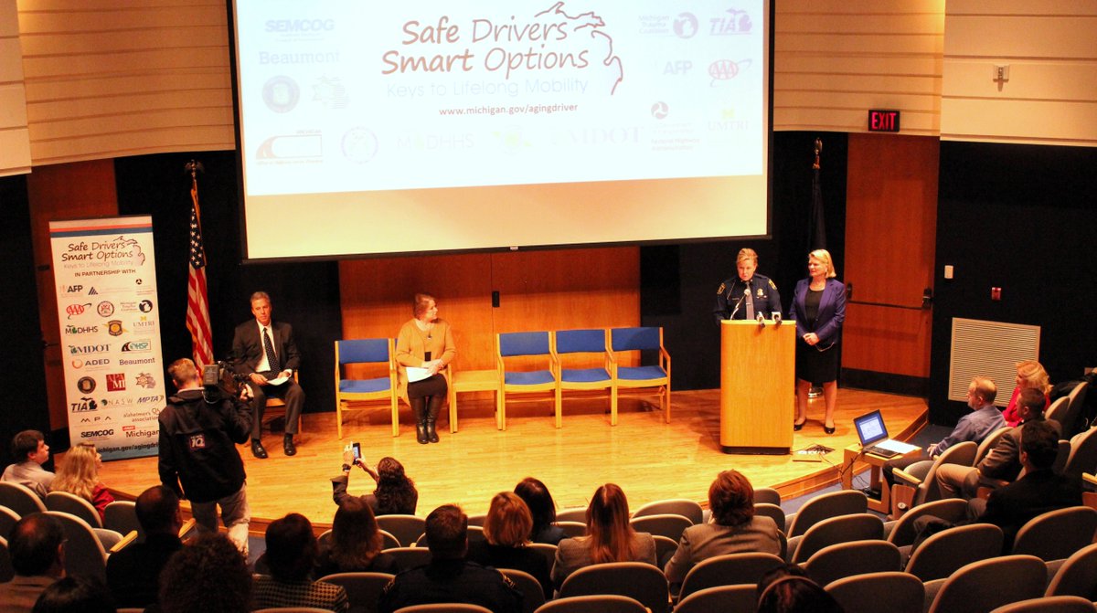 MichSoS's tweet photo. SOS Ruth Johnson, @MichiganDOT & other officials unveil resources to help #agingdrivers https://t.co/CxrtClVtjF https://t.co/XnWXs4GU4i