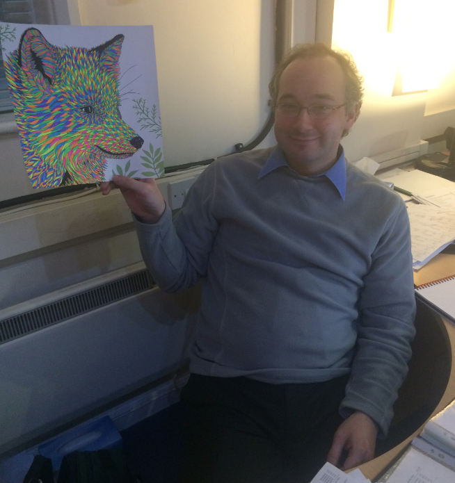 OMaraBooks's tweet image. Stephen, our Financial Controller, loves to colour when he's not crunching numbers #TheMenagerie #MyFavePage