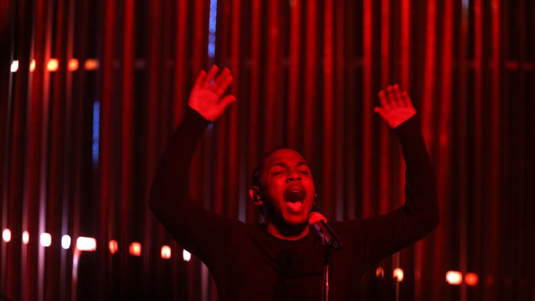 latimesent's tweet photo. #Grammys 2016: Kendrick Lamar made history with an unapologetically black album https://t.co/Az61bghzfU https://t.co/x78Op0vRXv