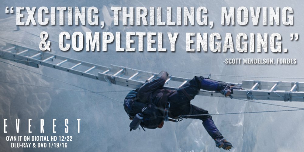 Experience the story of human endurance, resilience and unbridled ambition. #EverestMovie