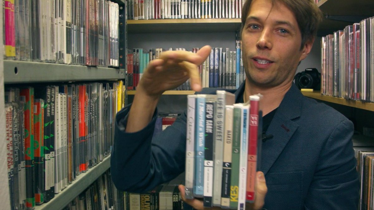 Criterion's tweet image. Sean Baker, director of @TangerineFilm &amp;amp; longtime Criterion fan, visited our DVD closet: ow.ly/VATD9