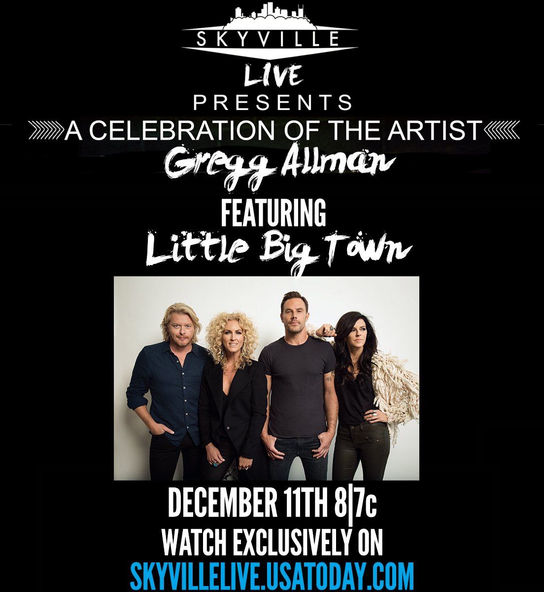 littlebigtown's tweet photo. We are giving away 2 VIP tix to our @skyvillelive show this Friday. RT to win! https://t.co/USdkahNQzO
