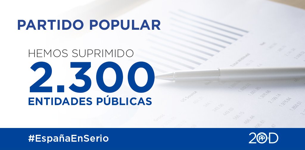 ppopular's tweet photo. Hemos suprimido 2.300 entidades públicas @Sorayapp #7DElDebateDecisivo #EquiPPoGana https://t.co/C11rRrX6Nk