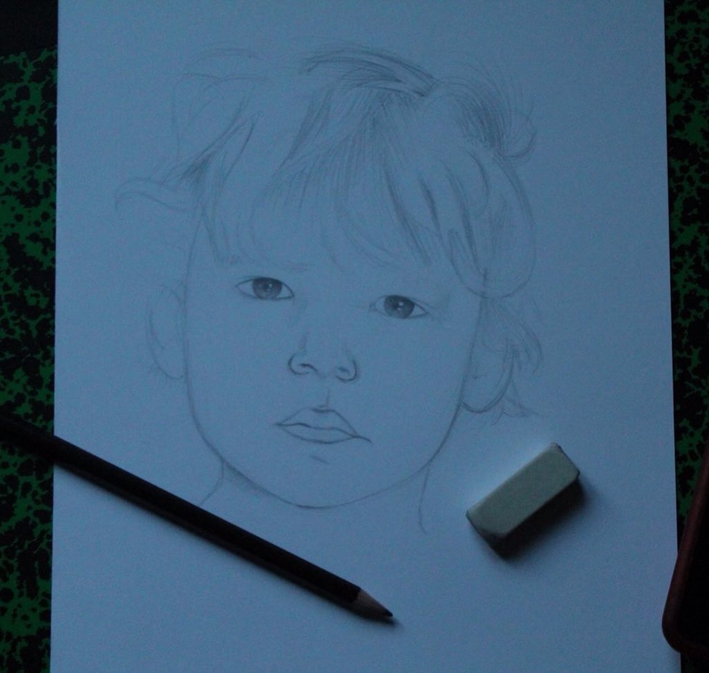 freaky__my's tweet photo. @evaneckard a portrait of my nephew wip christmas present https://t.co/R9wKrZ1PWc