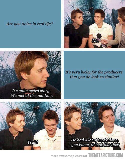 PotterWorldUK's tweet photo. This is why they are perfect as Fred and George! https://t.co/Dx7MJTN9G1