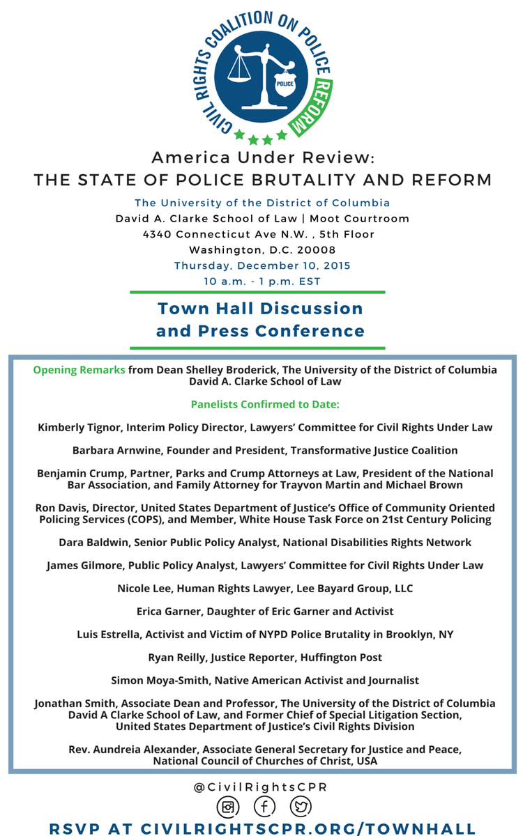 Udc Law On Twitter Don T Miss The Civilrightscpr Town Hall