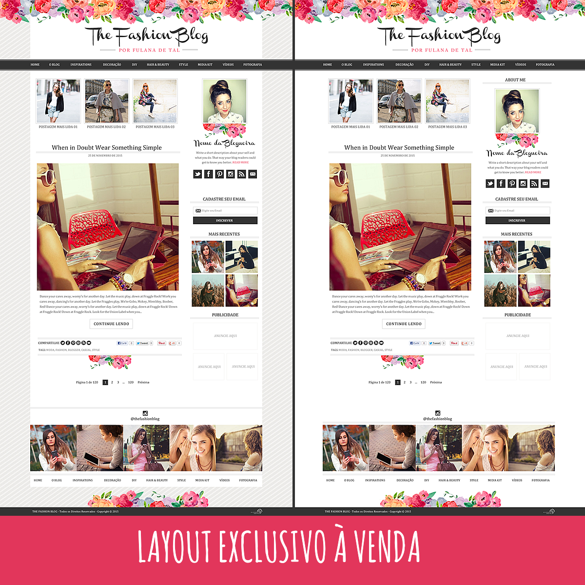 emporiumdigital's tweet photo. #layout EXCLUSIVO à venda. #blogfashion #blogdesign #blogger #templateblog #webdesign #premade #blog #fashion https://t.co/Gq6quyKFm5