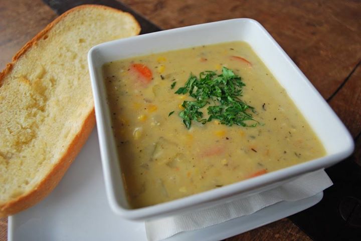 This week's special is a Corn Chowder for $8!! Veggie-friendly and the chowder is gluten-free!