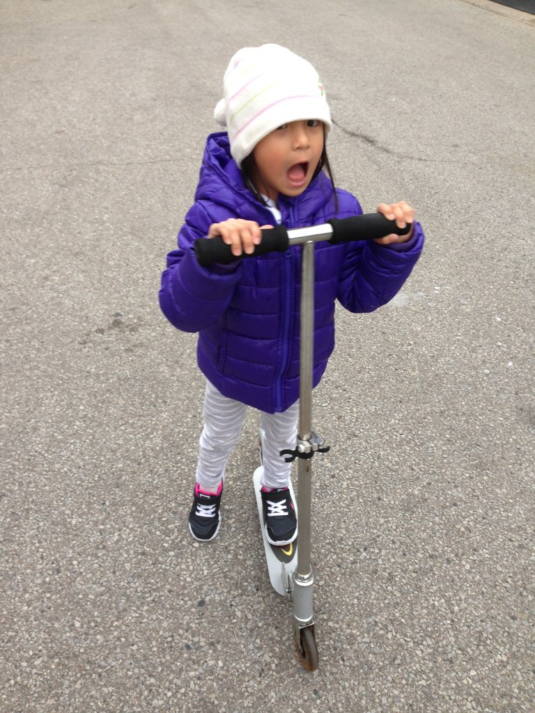 calvincamps's tweet photo. @ChloCampos caz is so cute running beside me while i scooter with her backpack on awe lmao #CoolKidCrew https://t.co/yOh8sHtOG6