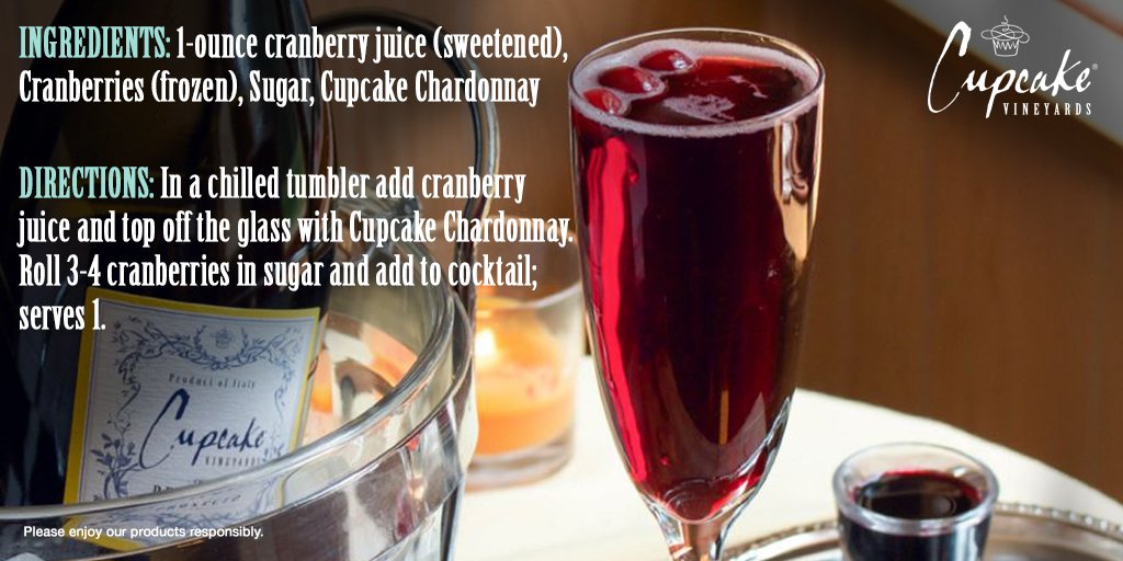 CupcakeWinesCA's tweet photo. #TreatToday to the season of entertaining. May we suggest serving up the Cupcake Berry Holiday Cocktail? https://t.co/wVJyvrcqk7