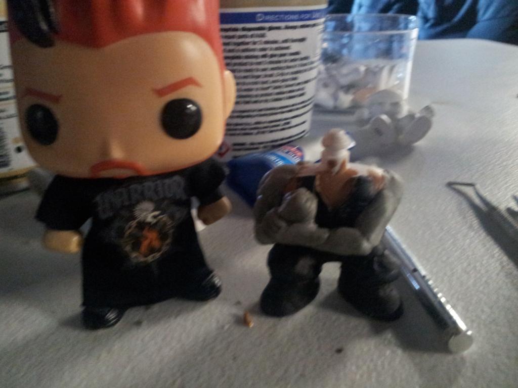 Tiny_Fella's tweet photo. Tiny Fella has quite a few things on his craft table today! #SpiceGirls #RomanReigns , #BaseballFury https://t.co/JMjTWZ60KE