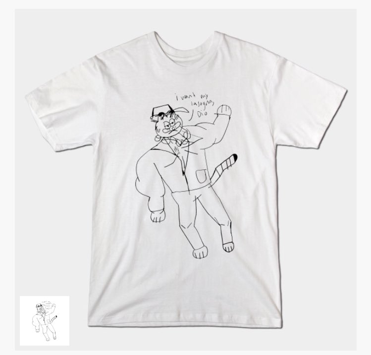 i'd like to personally thank whoever bought my garfield x jojo shirt and i hope you send me a pic when u get it 