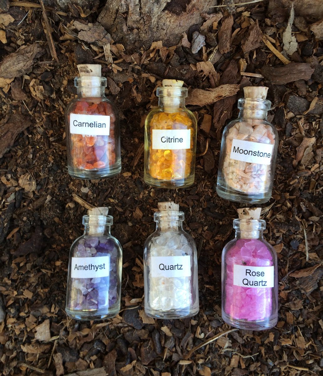 Gemstone bottles make perfect Christmas gifts!🔮 wanderinglotus.storenvy.com