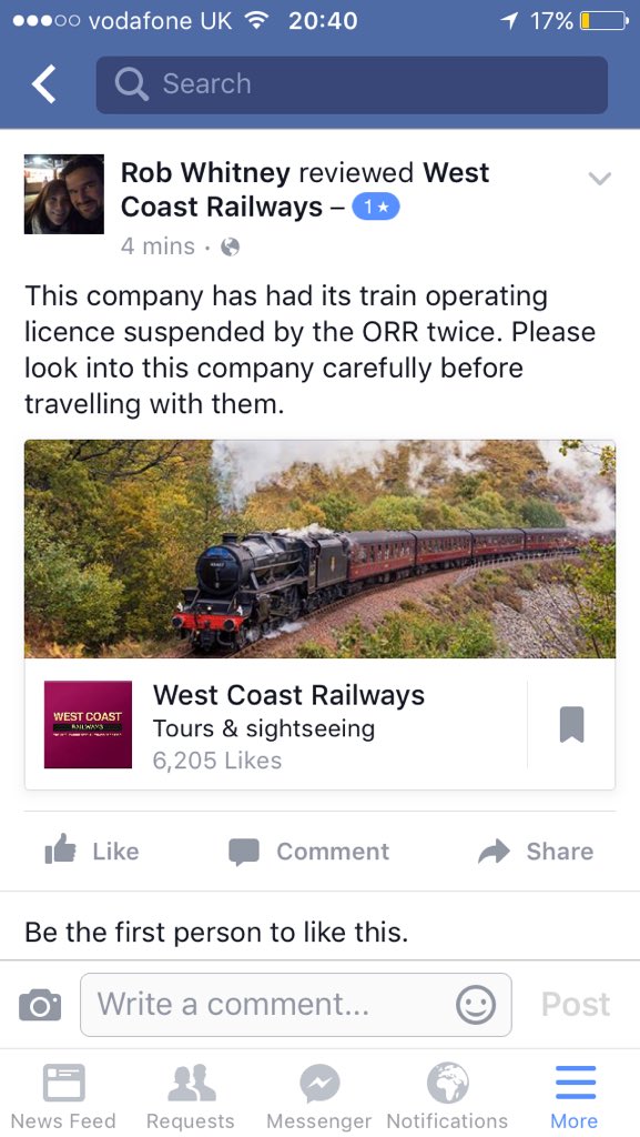 robertjwhitney's tweet image. @westcoastrail left you a review #tpws #spad @RAIL