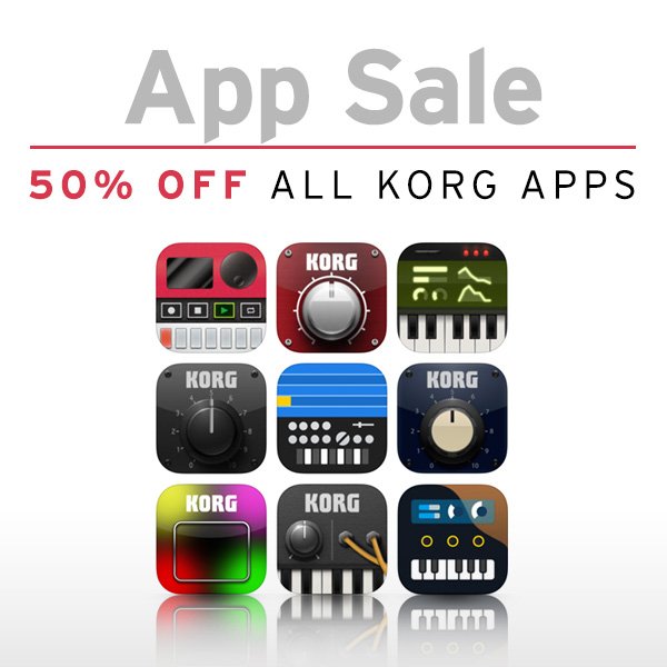 KORG_Official's tweet photo. Treat yourself this #holidayseason and get one of #Korgs #iOS music apps at 50% off! https://t.co/fnPgVNv5vb https://t.co/D8ChzUZhvb