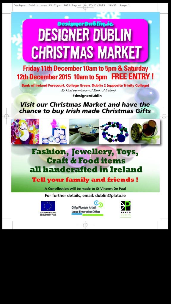 Designer_Dublin's tweet photo. Pls RT: 4 sleeps to #designerdublin Christmas Market, College Green. The perfect place to get Xmas all wrapped up! https://t.co/Rg1wiq395v