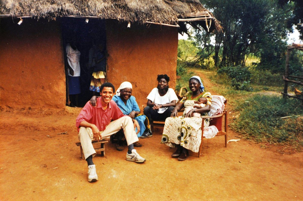 History Photographed on X: "Barack Obama in his father's hometown in Alego,  Kenya, 1987." / X