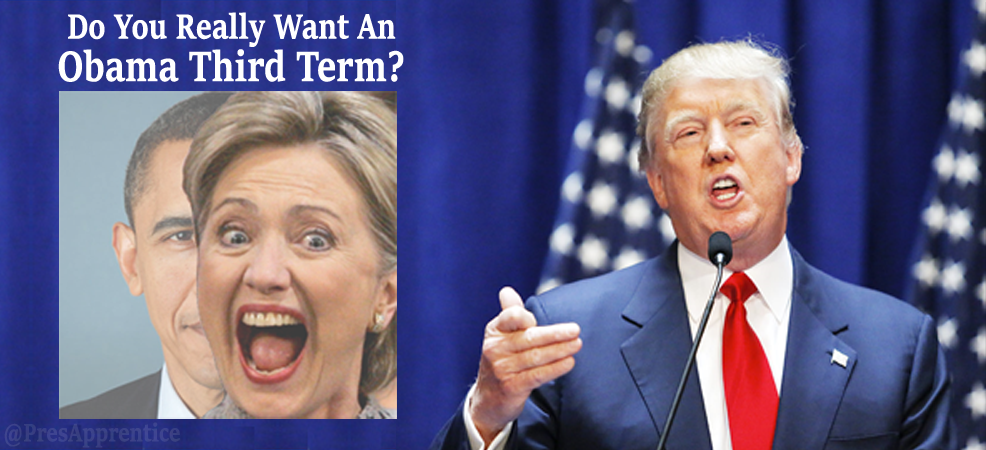 PresApprentice's tweet photo. Hillary = Obama Again 
Do We Want That? Or
@realDonaldTrump &amp; #MakeAmericaGreatAgain 
#Trump2016 #CCOT #TrumpCanDoIt https://t.co/lZoBpTKHKG