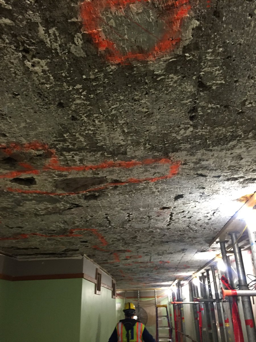 Unity_Temple's tweet image. All of the ceiling plaster from the Unity House has been removed for visual inspection and sounding repairs: