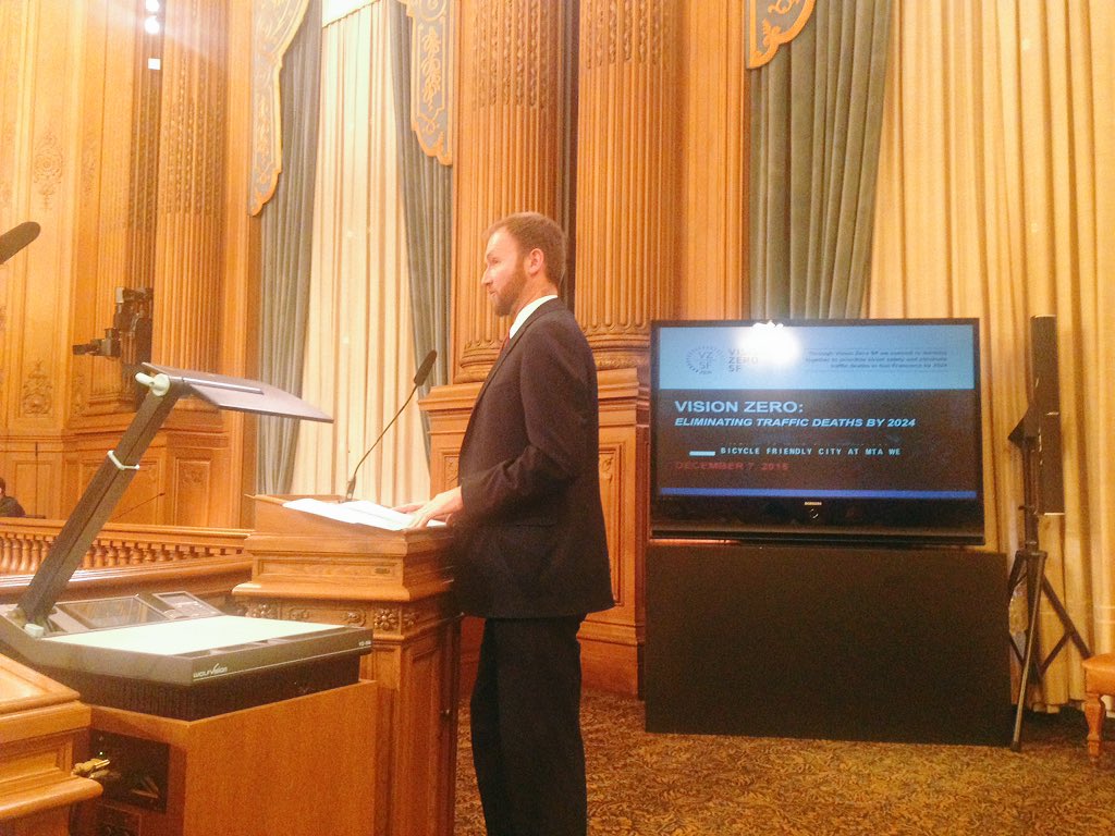 sfbike's tweet image. Tom Maguire here to rep @sfmta_muni. Reiterated #smartenforcement through Focus on the Five. #BikeYieldLaw