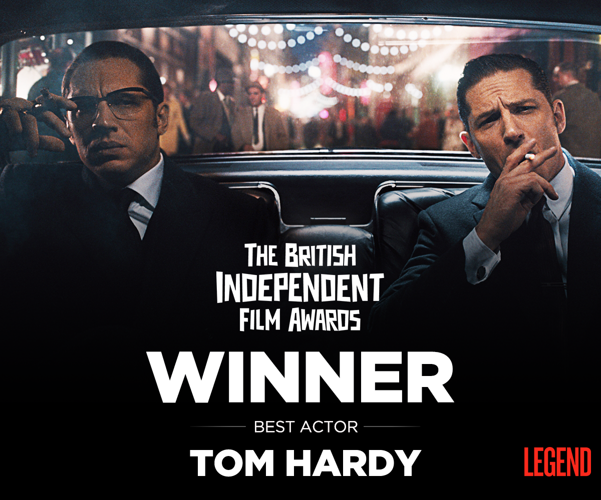 LegendTheFilm's tweet photo. Congrats to #LegendMovie's Tom Hardy on his win at the @BIFA_film! https://t.co/boE3dJqj0b
