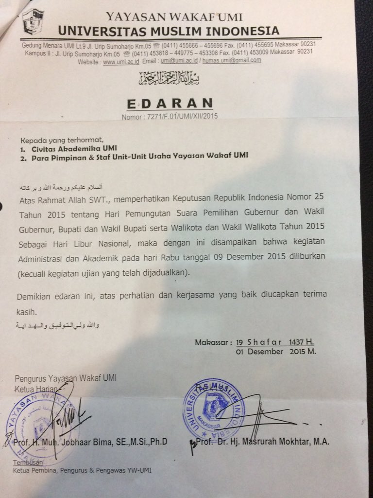 Pengumuman Libur <a href="/HMTIUMI_/">HMTI UMI</a> <a href="/hmtkftiumi/">HMTK FTI UMI</a> <a href="/HmtpUmi/">HMTP UMI</a> @Kampus_UMI <a href="/ANAK_UMImks/">ANAK UMI</a> <a href="/Maba_UMI/">Info Mahasiswa Baru Universitas Muslim Indonesia</a> <a href="/UMICAMPUSRADIO/">107,5FM Maestro Gate</a> <a href="/ksr_umi/">KSR PMI UMI Makassar</a>