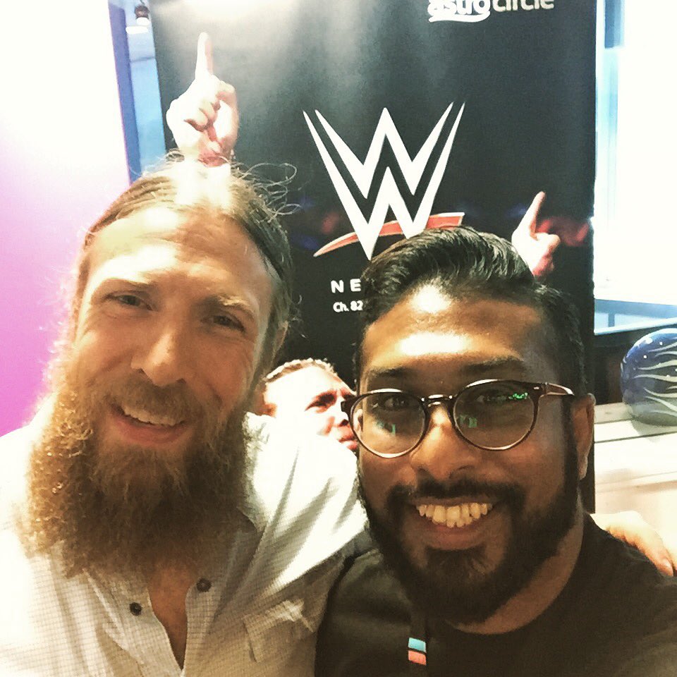 premosupremo's tweet photo. With the YES man himself! @realdanielbryan #wwe #superstar #beardsofmalaysia #beardedbrothers #mixbreakfast https://t.co/Bf2muotiVv