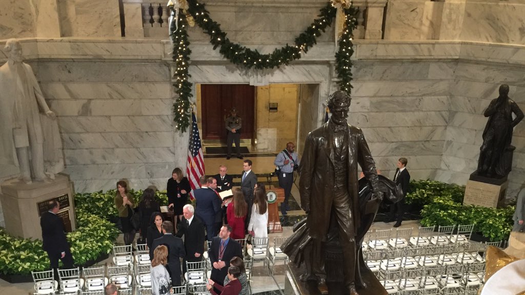 GovBevin's tweet image. The Capitol is abuzz tonight for the official swearing-in of Governor Bevin. #WeAreKentucky