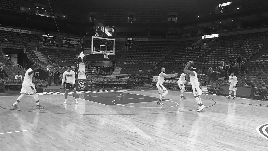 MKEBucksNation's tweet photo. Interesting picture posted by the Bucks, players back on the floor after a big W! https://t.co/T0ld1aJ97j