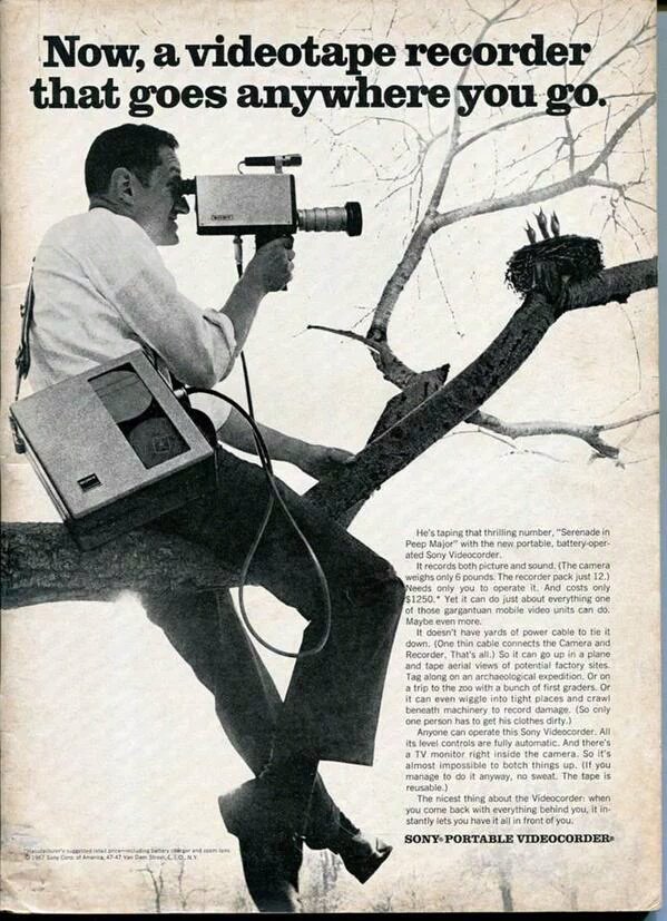 HistoryInPics's tweet photo. Sony Tape Recorder ad, 1967. https://t.co/LtkQbPGTnq