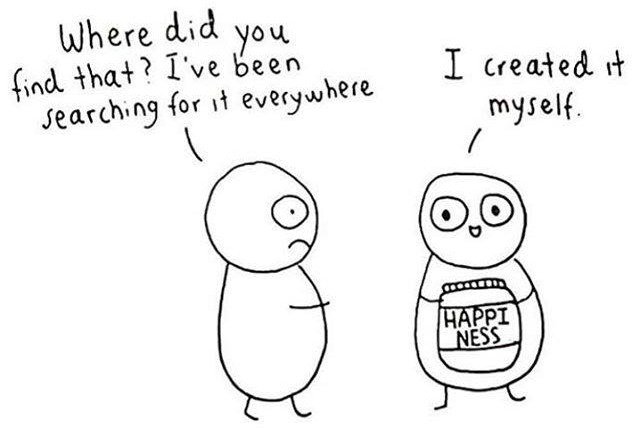 Happiness is something you create...