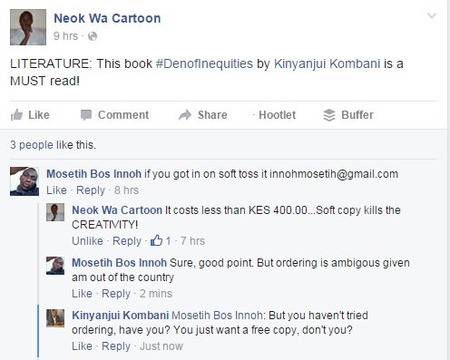 KKombani's tweet image. I wish we can all email innohmosetih@gmail.com and tell him to support writers by buying their books. Can we? #NoPDF