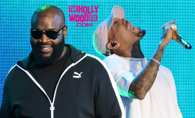 HollywoodFix's tweet photo. Rick Ross &amp; Chris Brown perform live for fans at Jimmy Kimmel along with Lira Galore!  https://t.co/Mn00ckP571 https://t.co/MtEnqVPEjk