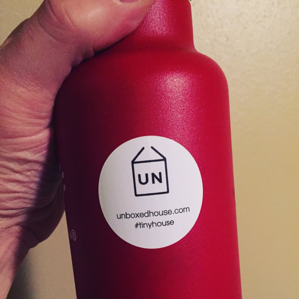 UnBoxedHouse's tweet photo. Put #tinystickers on all the things!!! #UnBoxed #tinyhouse #Seattle #Moo cards. https://t.co/4slRXNGj9i https://t.co/2pgTvLnWzQ