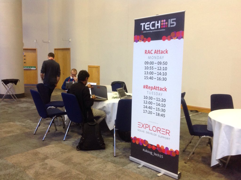 datalikemike's tweet photo. RT @johnnyq72: Open spots still available for #RepAttack at #ukoug_tech15... Get it while it's hot! https://t.co/QGv4qEPFGs