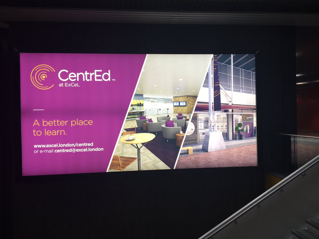 Great to see our new posters for CentrEd @ExCeLLondon in the venue! #centred <a href="/mintycloud/">Minty Cloud</a>