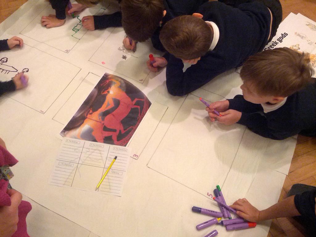 Year3StMichaels's tweet photo. Creating our Ancient Greek comic strips. The adults are probably having more fun than the children. https://t.co/m0HSWP9eaV