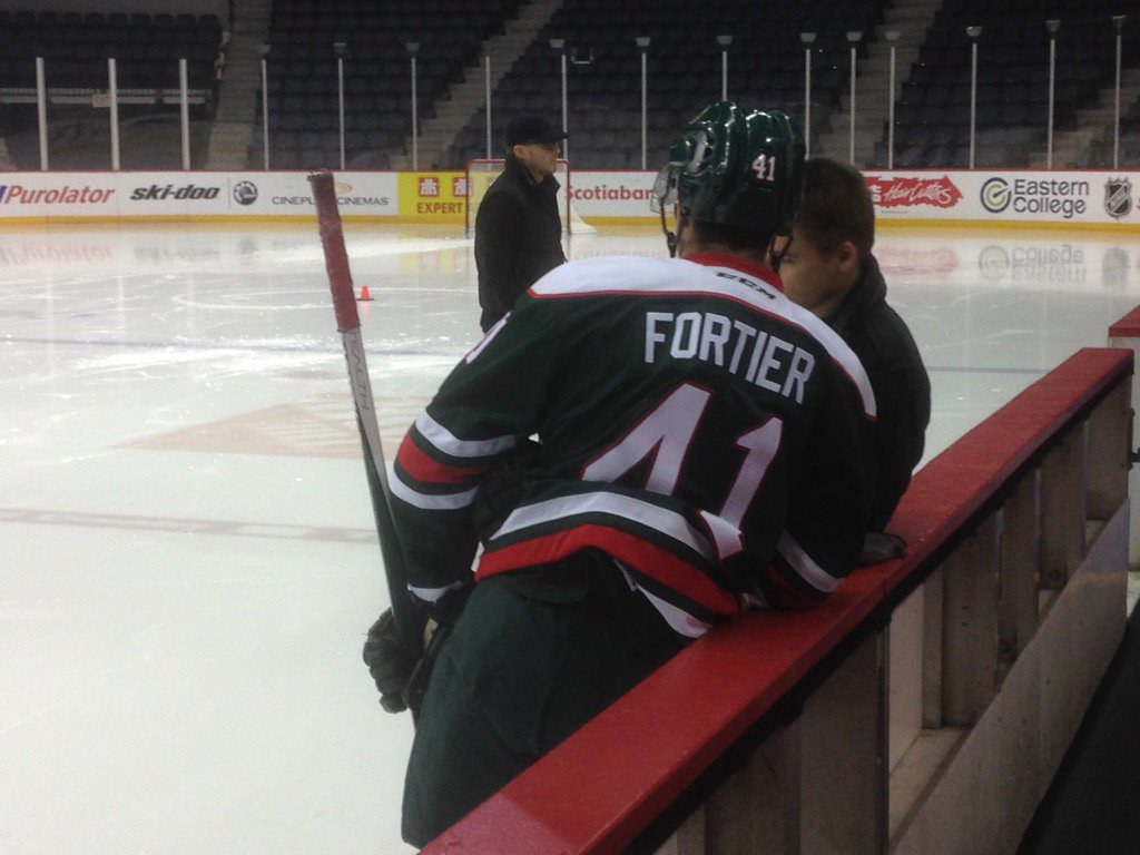 HFXMooseheads's tweet image. Max Fortier getting set for his @Sportsnet #WhatToWin shoot