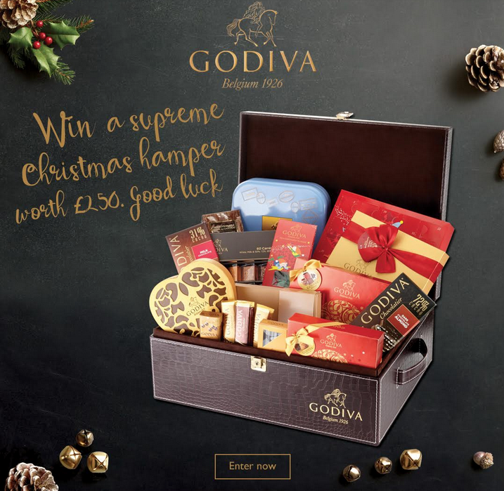 GodivaUK's tweet photo. Celebrate the festive season with a #Christmas hamper worth £250! RT &amp; follow to #win, winner on 18th https://t.co/NtyIOpxK4w