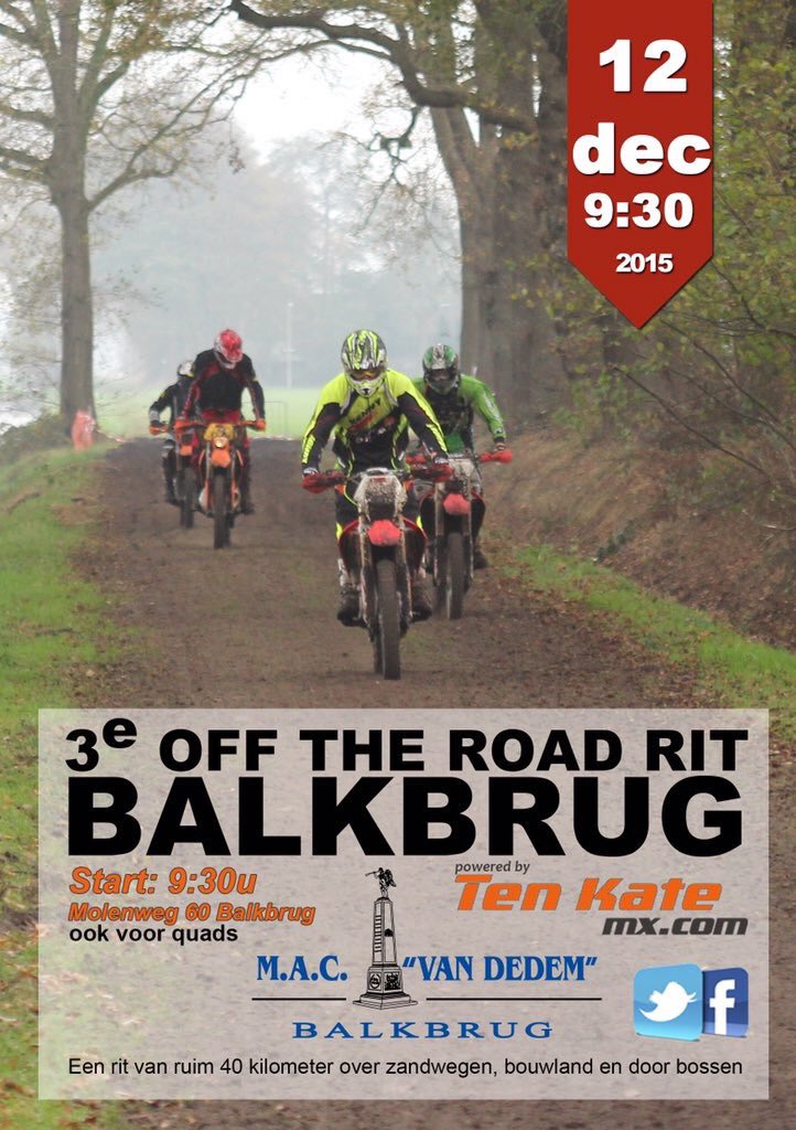 OffTheRoadRit's tweet image. @OffTheRoadRit #Balkbrug gaat aanstaande zaterdag DOOR! Dus tot zaterdag! #OTR RT=TOP