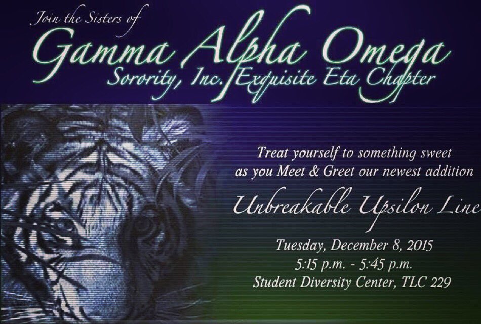 Eta_GAO's tweet photo. Meet &amp; Greet our Unbreakable Upsilon Line! Details below! #gamma 💙💚 https://t.co/HWB70sM6bg
