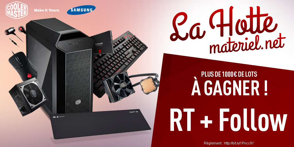 materielnet's tweet photo. Follow + RT @materielnet pour tenter de gagner la hotte n°2 du #papanoelhightech avec @coolermasterfr et @SamsungFR https://t.co/X7EC7BGGcz