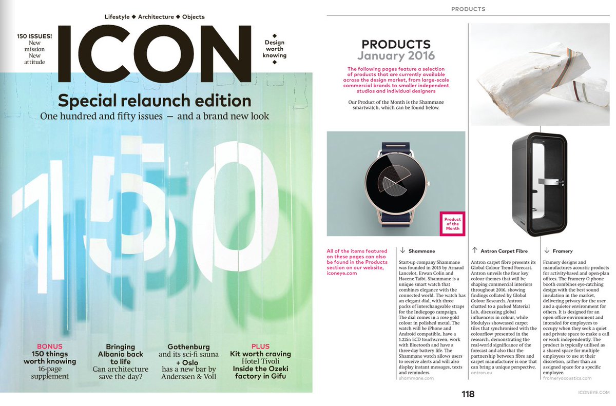 <a href="/shammane_paris/">Shammane Paris</a> product of the month in the great ICON Magazine <a href="/iconeye/">ICON</a> #startup #fashiontech #smartwatch #iot