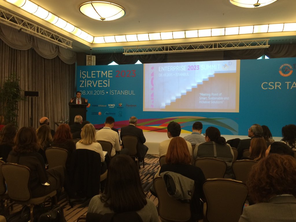 csr_turkey's tweet photo. Director of @CIESatKHAS @DTriantaphyllou is talking about business for peace process in #csrtalks. https://t.co/4P8qVvuYF7